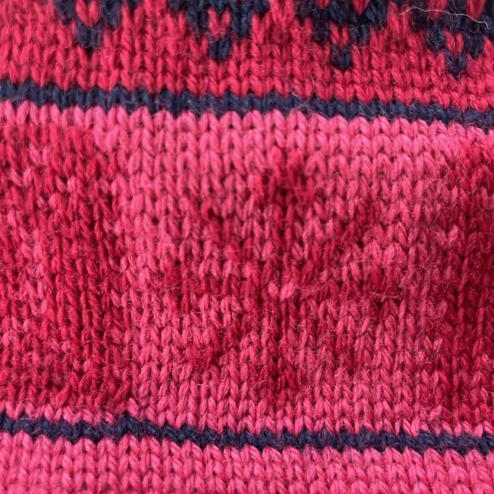 Vintage 90s Sunice Beanie Pink Fair Isle Nordic Snowflake Knit Tassel Hat Canada